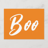 Ghost Halloween weißer Orangentext Postkarte (Vorderseite)