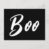 Ghost Halloween weißer schwarzer Boottext Postkarte (Vorderseite)