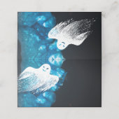 Ghost Happy Halloween Elegantes Party Platzkarte (Außenseite Aufgefaltet)