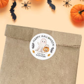 Ghost Happy Halloween Leckerei Bags für Schulfavor Runder Aufkleber