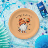 Ghost Happy Halloween Party Paper Plate Pappteller (Party)