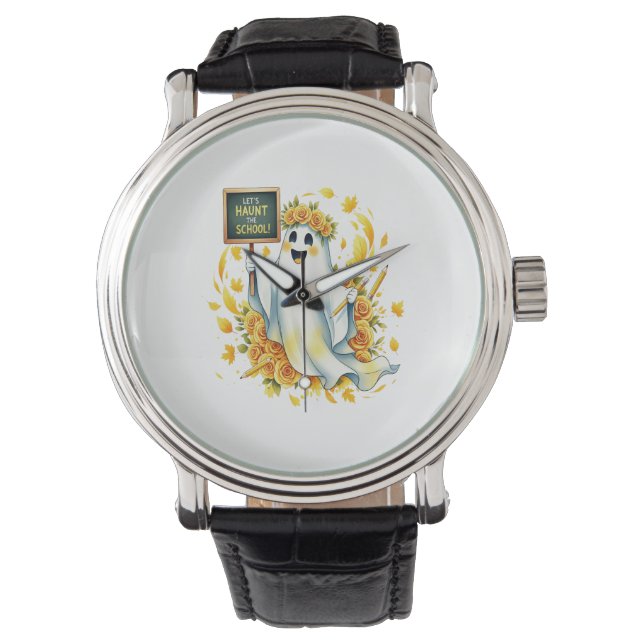 Ghost Haunt School Halloween Armbanduhr (Vorderseite)