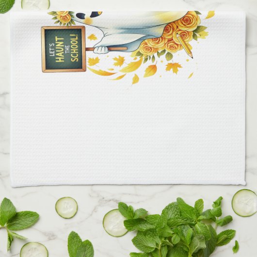 Ghost Haunt School Halloween Geschirrtuch (Gefaltet)