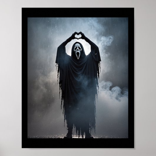 Ghost Heart Hands Beängstigend Face Horror Poster  (Vorne)
