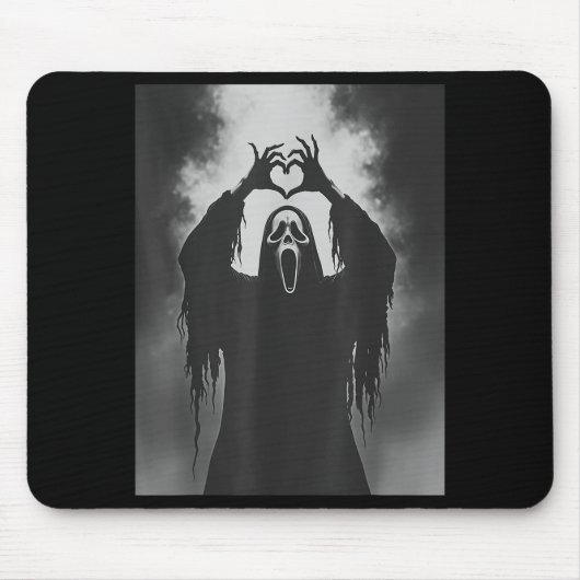 Ghost Heart Hands Y Face Horror Ster Halloween  Mousepad (Vorne)