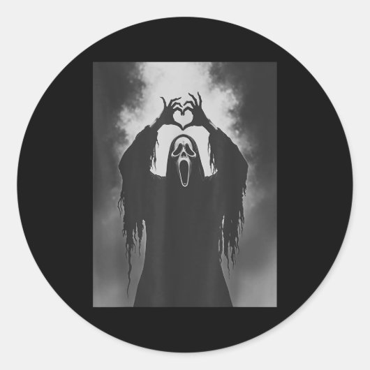 Ghost Heart Hands Y Face Horror Ster Halloween Runder Aufkleber (Vorderseite)