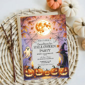 Ghost, Hexe und Pumpkin Spooktacular Halloween Einladung