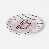 Ghost Hey Boo Pastel Pink Halloween Geburtstag Pappteller (Schrägansicht)
