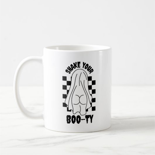Ghost-Hintern-Design - "Schütteln Sie Ihre Booty" Kaffeetasse (Links)
