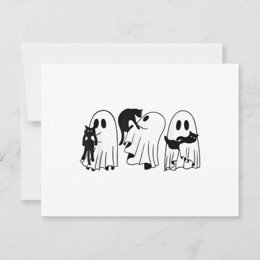 Ghost Holding Black Cat Funny Halloween Cat Liebha (Vorderseite)