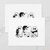 Ghost Holding Black Cat Funny Halloween Cat Liebha (Vorne/Hinten)