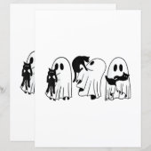 Ghost Holding Black Cat Funny Halloween Cat Liebha (Vorne/Hinten)