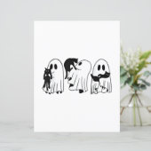 Ghost Holding Black Cat Funny Halloween Cat Liebha (Stehend Vorderseite)