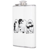 Ghost Holding Black Cat Funny Halloween Cat Liebha Flachmann (Links)