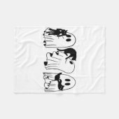 Ghost Holding Black Cat Funny Halloween Cat Liebha Fleecedecke (Vorderseite (Horizontal))