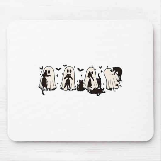 Ghost Holding Black Cat Funny Halloween Cat Liebha Mousepad (Vorne)