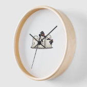 Ghost Holding Black Cat Funny Halloween Cat Lovers Uhr (Winkel)