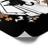 Ghost Holding Black Cat Groovy BlumenHalloween Go Poster (Ecke)