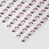 Ghost holding pumpkin and wearing witch hat seidenpapier (Ausschnitt)