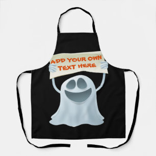 Ghost holding text schürze
