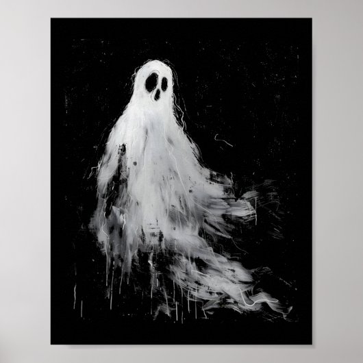 Ghost Horror Spooky Beängstigend Halloween Grunge Poster (Vorne)