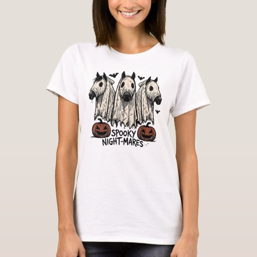 Ghost Horse Kostüm, Halloween Spooky Art, Pumpkin T-Shirt (Vorderseite)