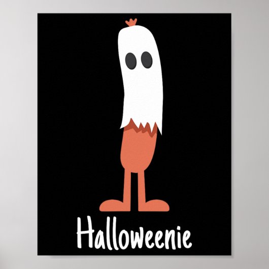 Ghost Hot Dog Halloweenie Kostüm Spaß Nahrung Hall Poster (Vorne)