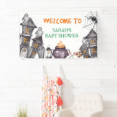 Ghost House Halloween Baby Shower Fall Thema Banner (Insitu)