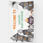 Ghost House Halloween Baby Shower Fall Thema Banner (Vertikal)
