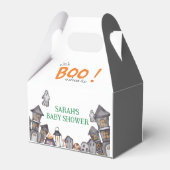 Ghost House Halloween Baby Shower Fall Thema Geschenkschachtel (Rückseite)