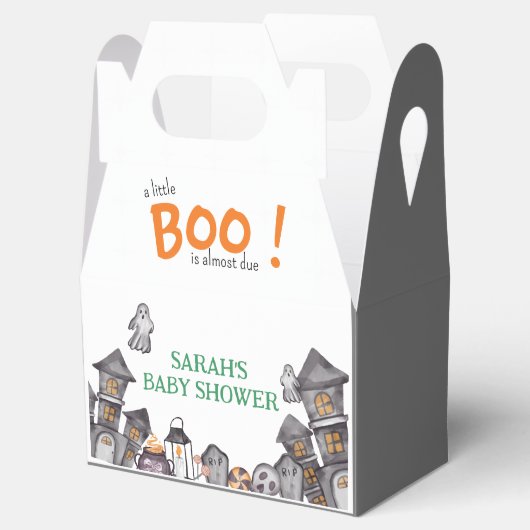 Ghost House Halloween Baby Shower Fall Thema Geschenkschachtel (Geöffnet)