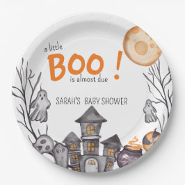 Ghost House Halloween Baby Shower Fall Thema Pappteller