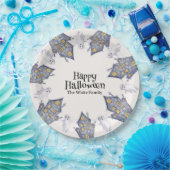 Ghost House Happy Halloween Custom Familienname Pappteller (Party)