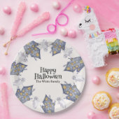 Ghost House Happy Halloween Custom Familienname Pappteller (Party)