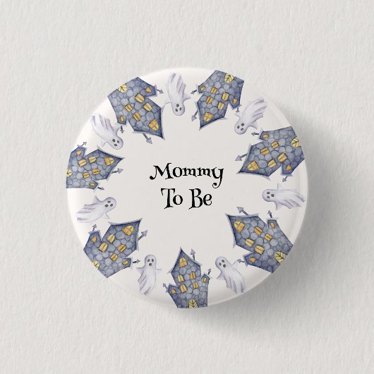 Ghost House Mommy zu Halloween Button (Vorderseite)