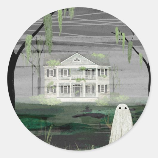 Ghost House Runder Aufkleber (Vorderseite)