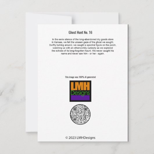 Ghost Hunt Nr. 16 Dankeskarte (Rückseite)