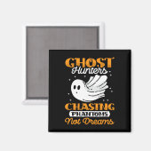 Ghost Hunter Chasing Phantome - Halloween Ghost Hu Magnet (Vorderseite/Rückseite)