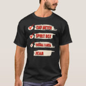 Ghost Hunter Checklist EMF Meter Paranormale Inves T-Shirt (Vorderseite)