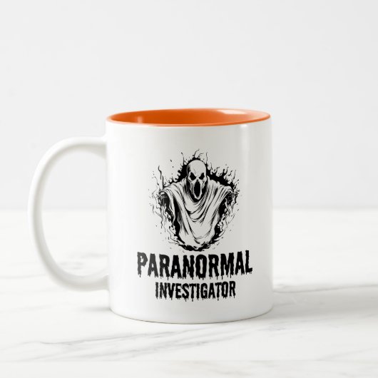 Ghost Hunter Paranormal Investigator Geisterjagd Zweifarbige Tasse (Links)