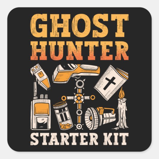 Ghost Hunter Starter Kit Paranormale Geisterjagd Quadratischer Aufkleber (Vorderseite)