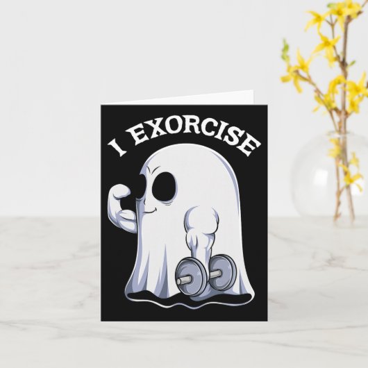 Ghost I Exorciate Spaß Gym Übung Workout Spooky H Karte (Gelbe Blume)