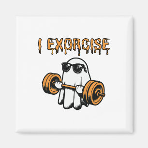 Ghost I Exorcize Funny Gym Übung Workout Spooky Magnet