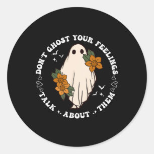 Ghost Ihre Gefühle Groovy Spooky Season Mental He Runder Aufkleber