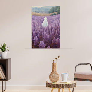 Ghost im Lila Blumenfeld Poster