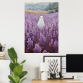 Ghost im Lila Blumenfeld Poster (Heimbüro)