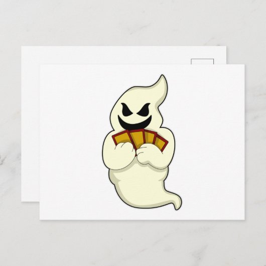 Ghost im Poker mit Poker-Karten Postkarte (Vorne/Hinten)