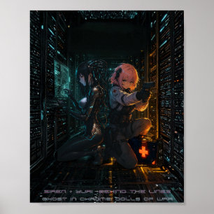 Ghost in Chrome Cyberpunk Anime Poster