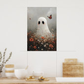 Ghost In Field Poppies Portrait Print, Flower Poster (Küche)