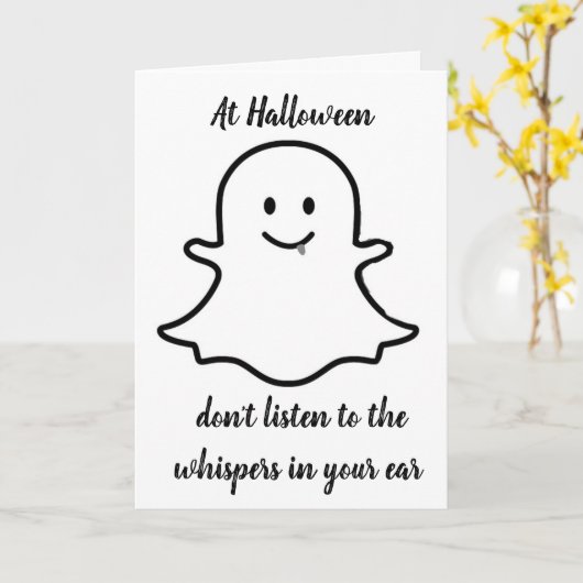 **GHOST IN HALLOWEEN FLIEGEN** KARTE (Gelbe Blume)